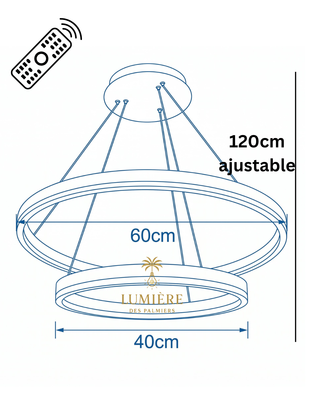 Suspension Woody BLACK — 60 CM