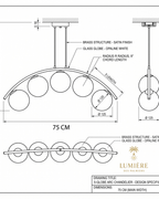 Suspension Arc 5 Globes - 75 CM