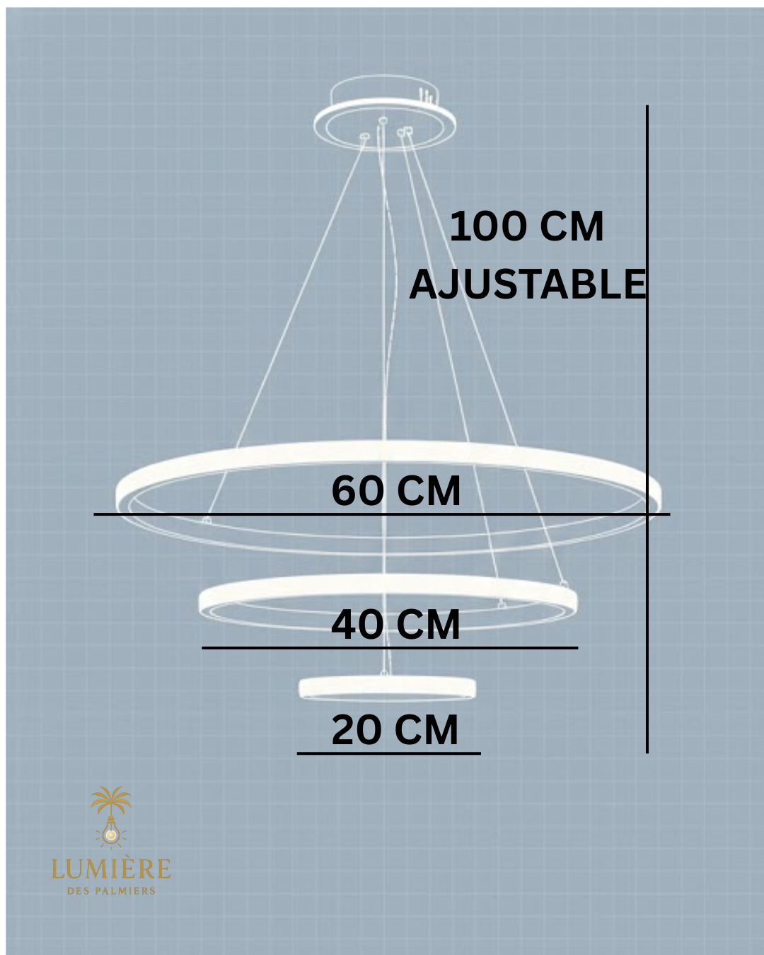 Suspension Cercle BLACK ( avec télécommande )