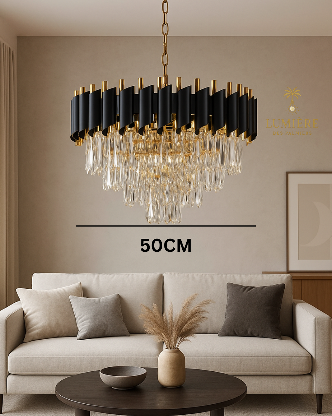 Lustre marocaine NOIR 50CM ( 3 Lumières ) avec télécommande