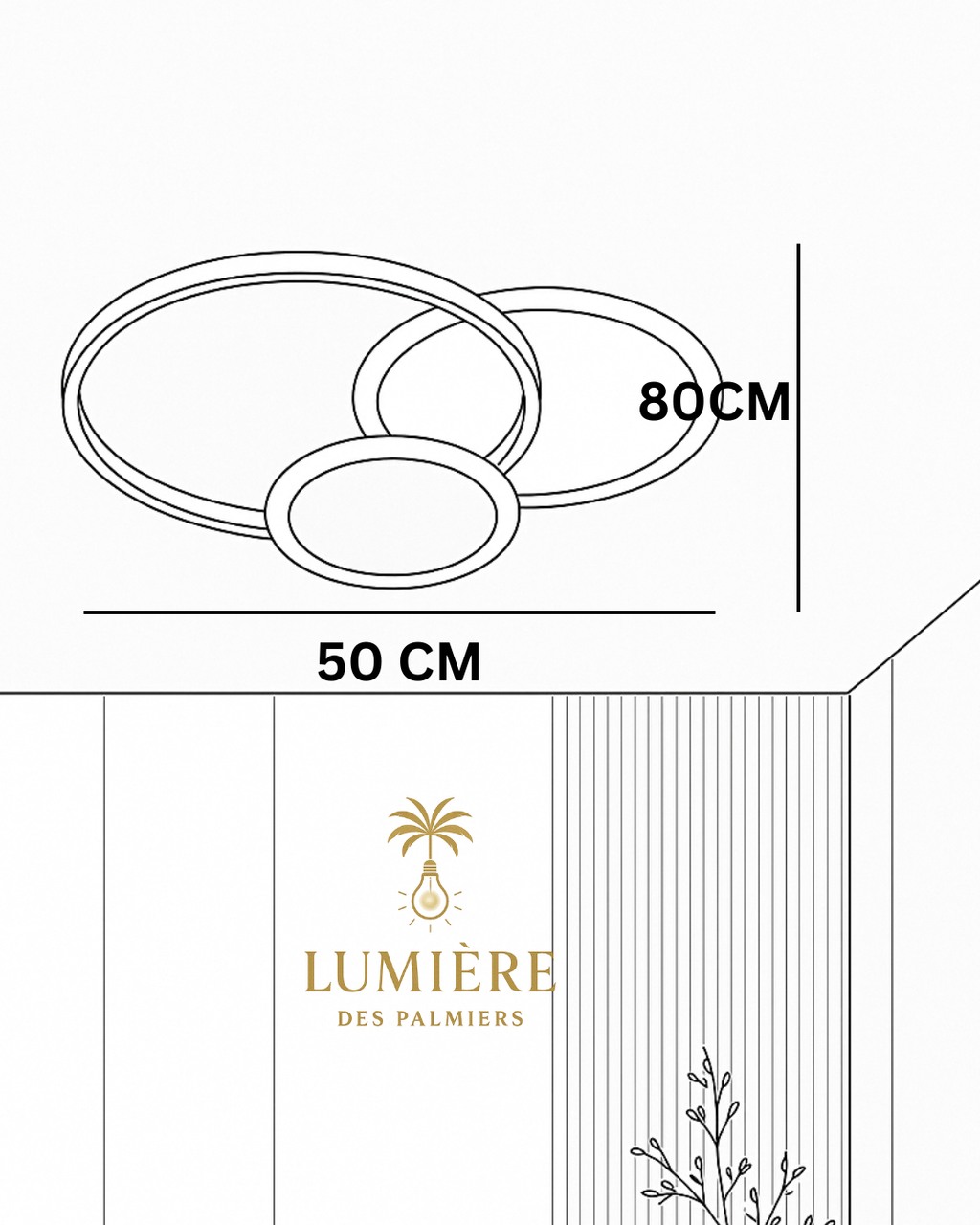Plafonnier Triver 50CM avec télécommande