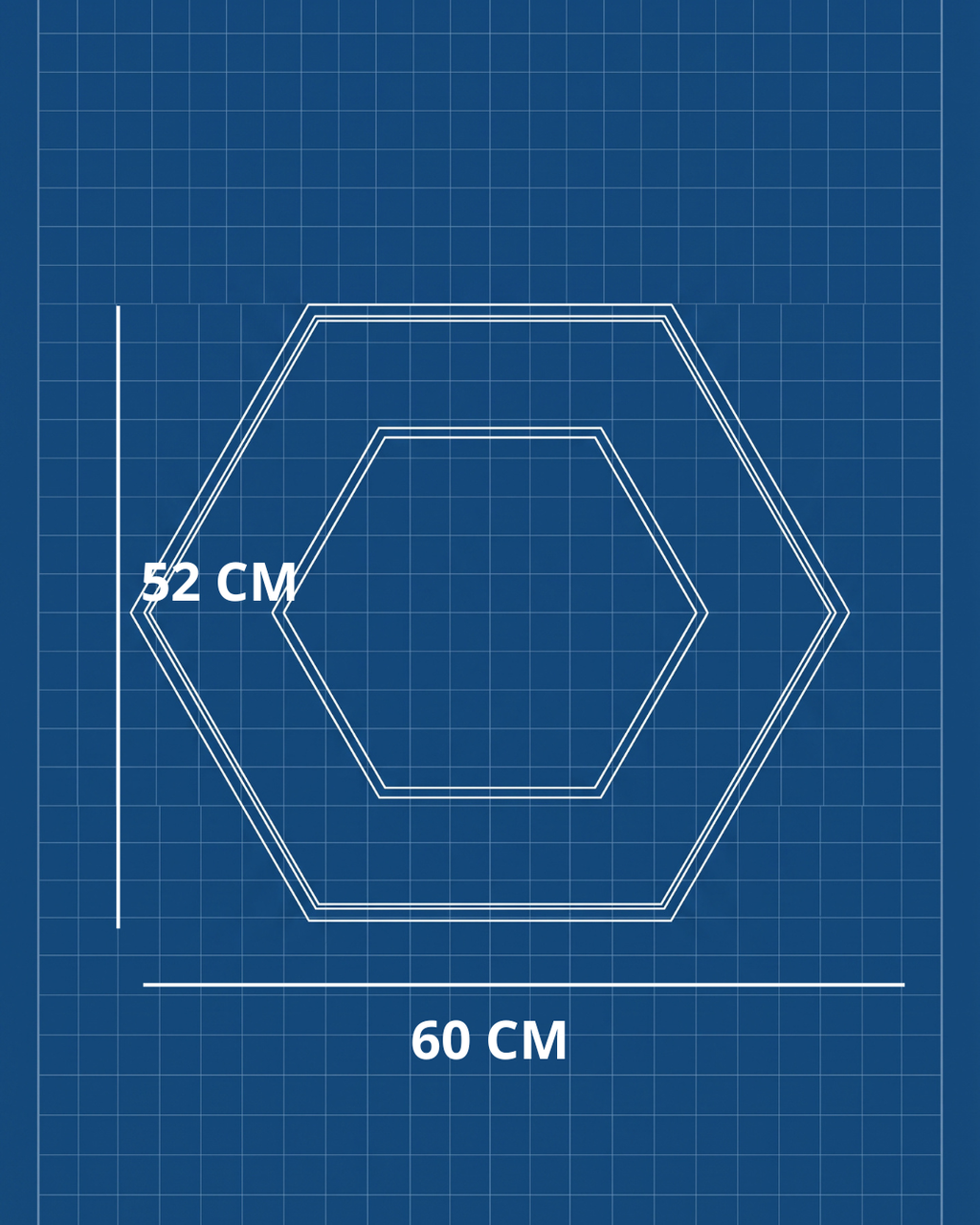 Plafonnier Hexagone - 60CM
