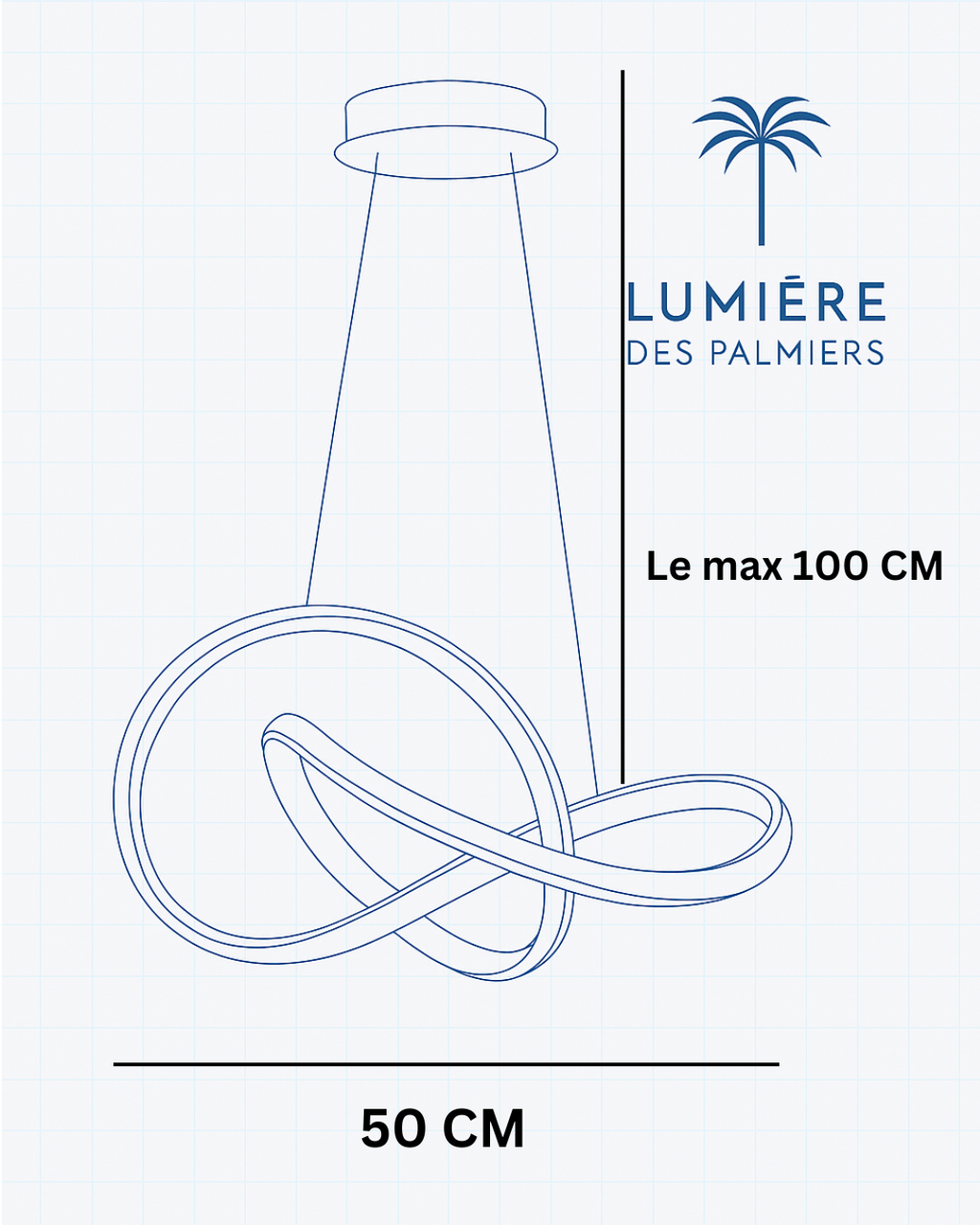 Suspension Cairo 50 CM (3 Lumières )