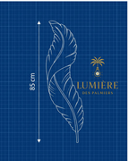 Applique murale Feather schéma dimensions 85cm - applique LED décorative Maroc
