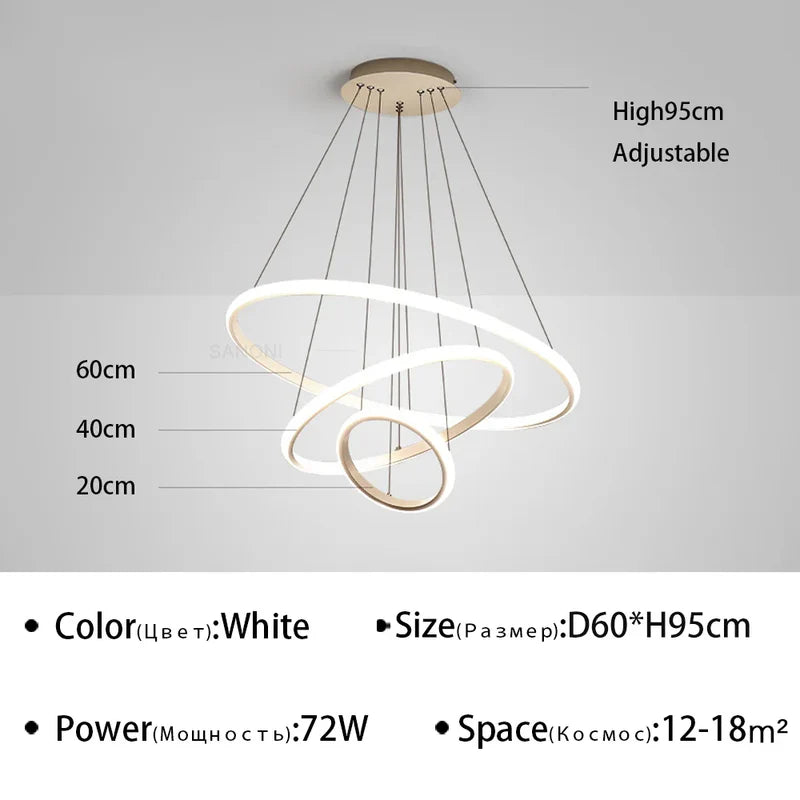 Suspension Kalmi 60 CM Blanche avec télécommande (3 Couleurs)
