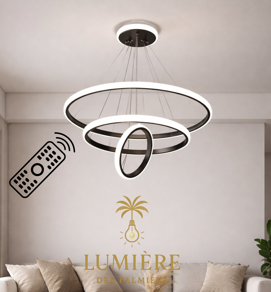 Suspension Cercle BLACK ( avec télécommande )