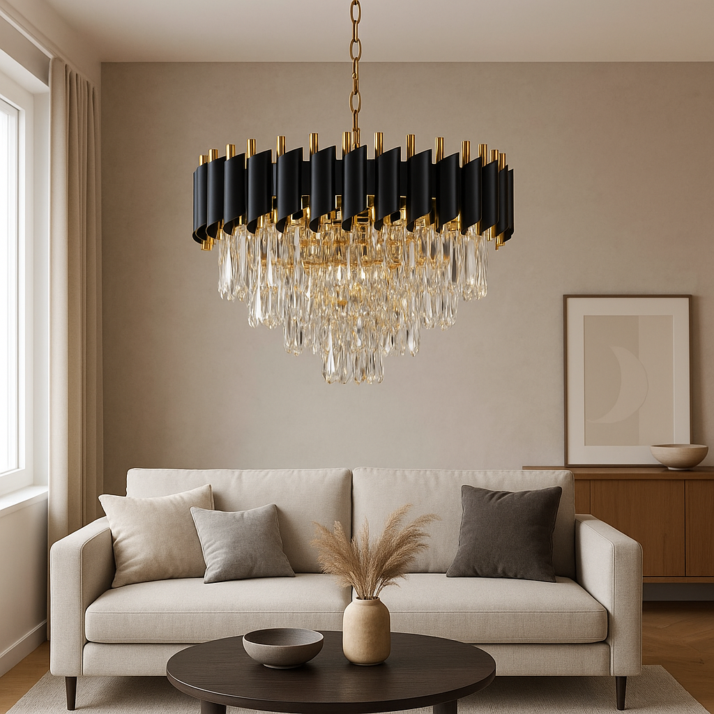 Lustre marocaine NOIR 50CM ( 3 Lumières ) avec télécommande