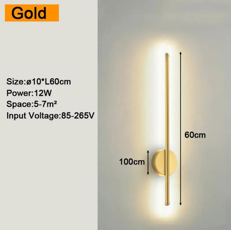 Applique murale LONG GOLD 60 CM et 80 CM