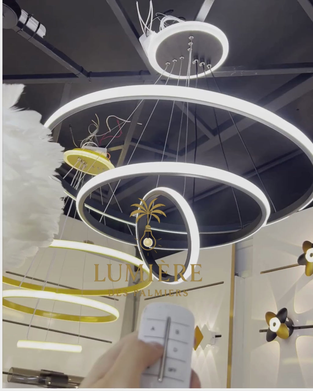 Suspension Cercle BLACK ( avec télécommande )